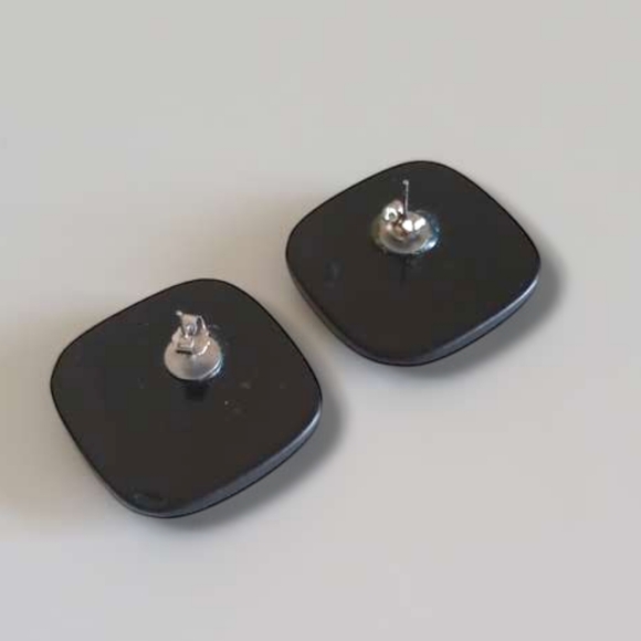 💥 Vintage Square Brooch Pin & Pierced Earrings Set - Picture 5 of 15